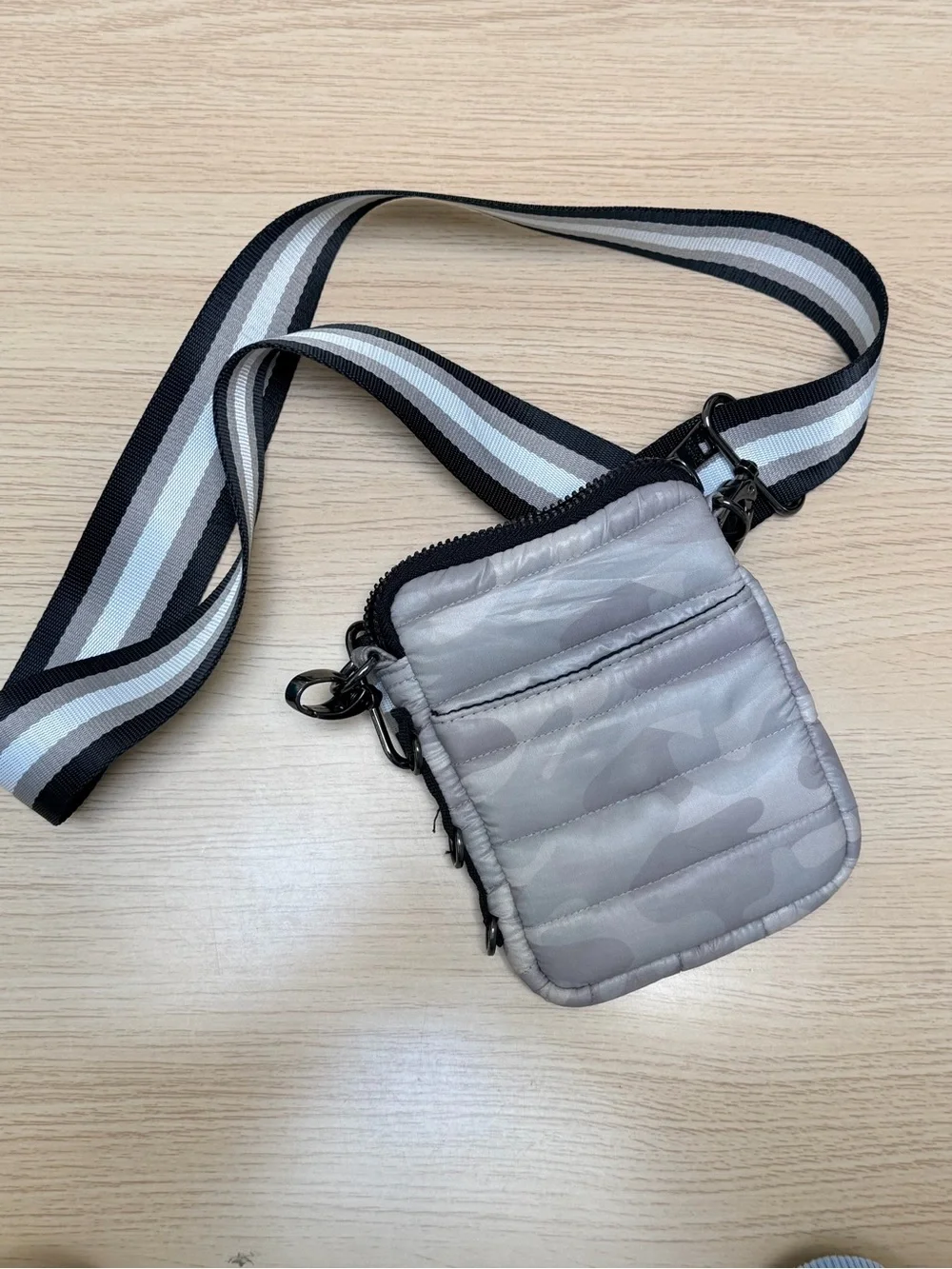 Think Royln Gray Camo Crossbody Purse